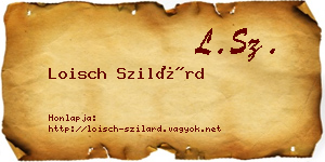 Loisch Szilárd névjegykártya